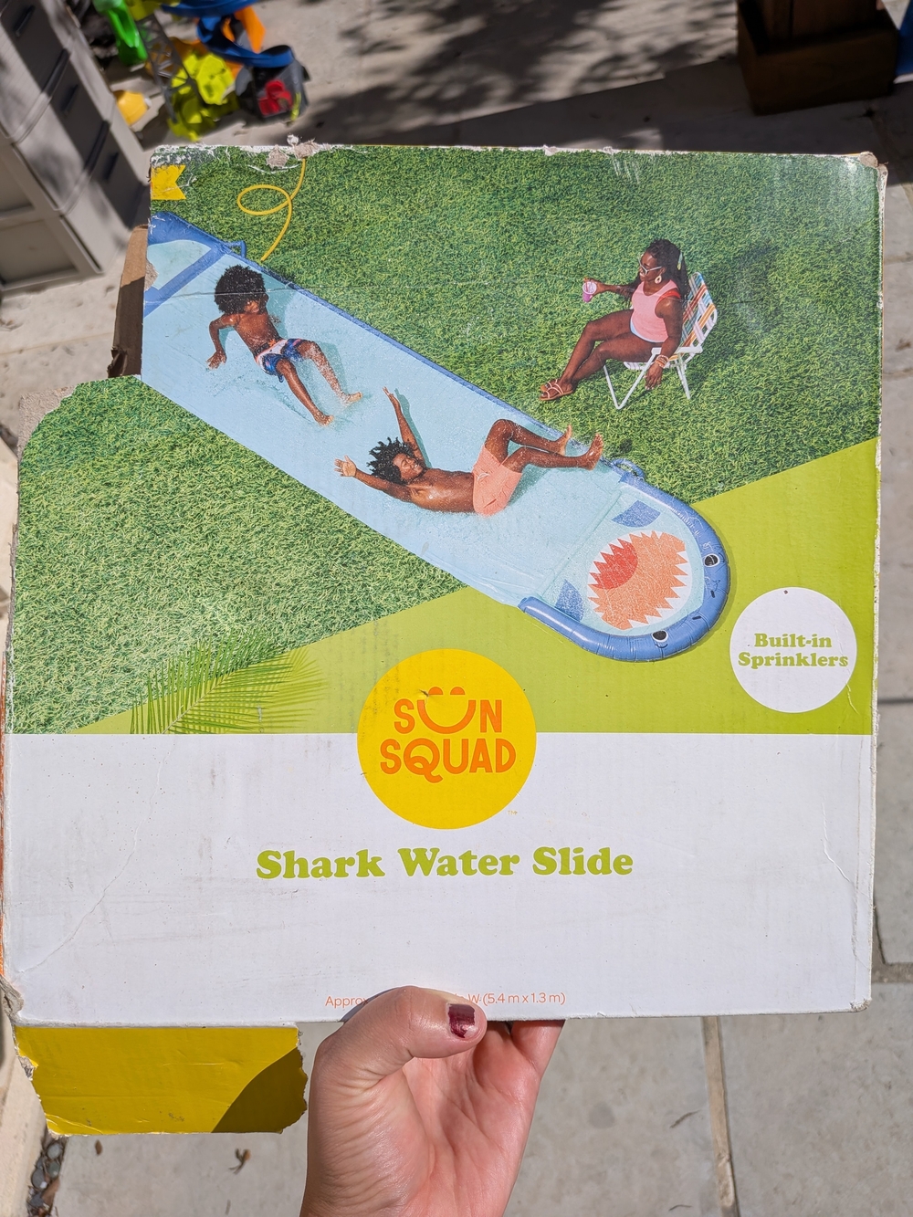 Sun Squad Shark Water Slide - Blue, Green, Yellow